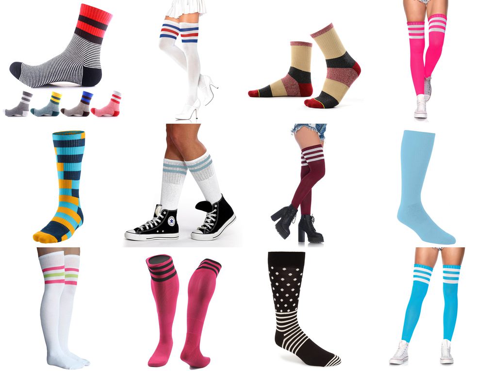 striped athletic socks